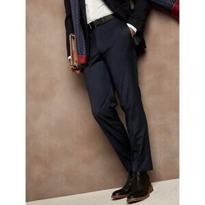 Banana Republic Men's Standard Italian Wool Suit Pant Navy Blue 40 x 32